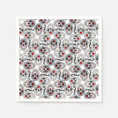 Sugar Skulls Day of the Dead Party Napkins