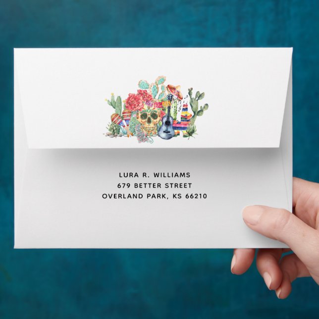 Sugar Skulls Day of the Dead Personalized Envelope (Hand)