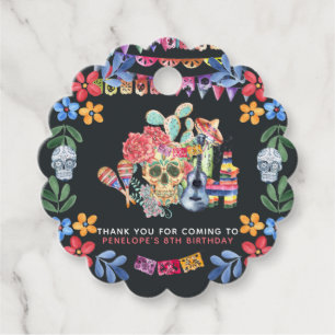 Sugar Skulls Day of the Dead Theme Thank You Favor Tags