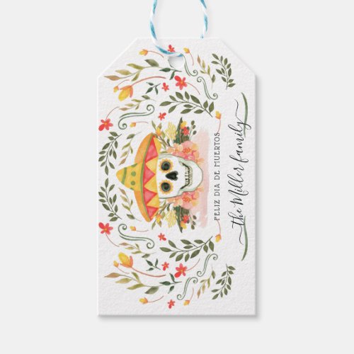 Sugar Skulls Day of the Dead Theme Thank You Gift Tags
