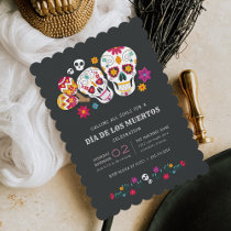 Sugar Skulls Día de los Muertos Celebration Invitation