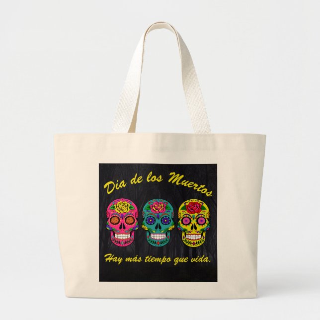 Sugar Skulls Día de los Muertos  Large Tote Bag (Front)