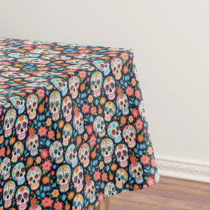 Sugar Skulls Dia de Los Muertos Tablecloth