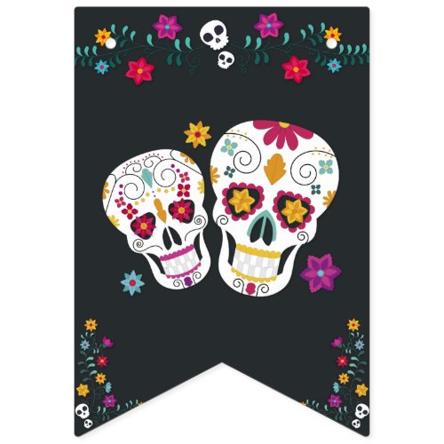 Sugar Skulls Dia de los Muertos Theme Bunting Flags