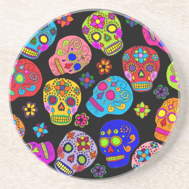 Sugar Skulls Drink Coaster (Front)