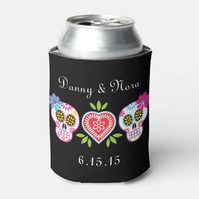 Sugar Skulls & Flowers Can Cooler (Can Front)