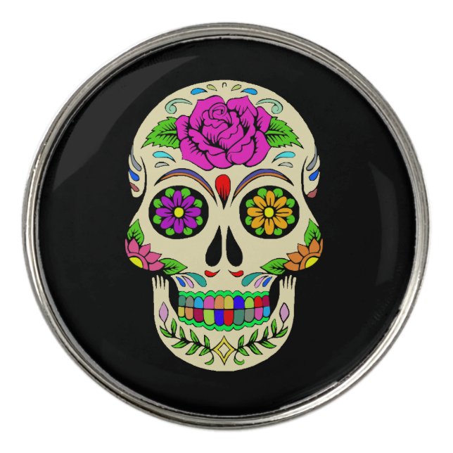 Sugar Skulls Golf Ball Marker (Front)