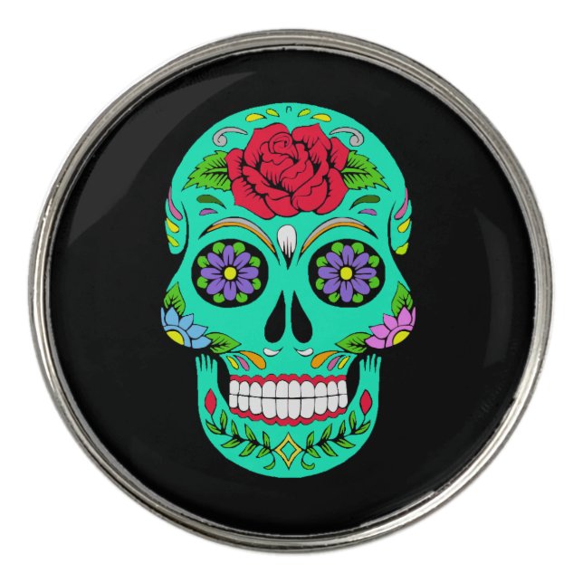 Sugar Skulls Golf Ball Marker (Front)