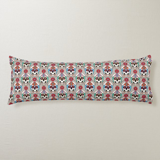 Sugar Skulls Graphic Body Pillow (Front)