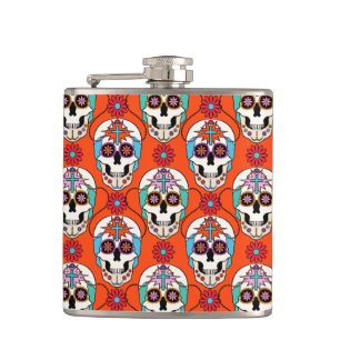 Sugar Skulls Graphic Flask