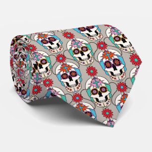 Sugar Skulls Graphic Neck Tie