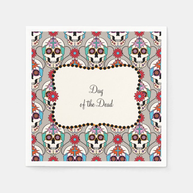 Sugar Skulls Graphic Paper Napkins (Front)