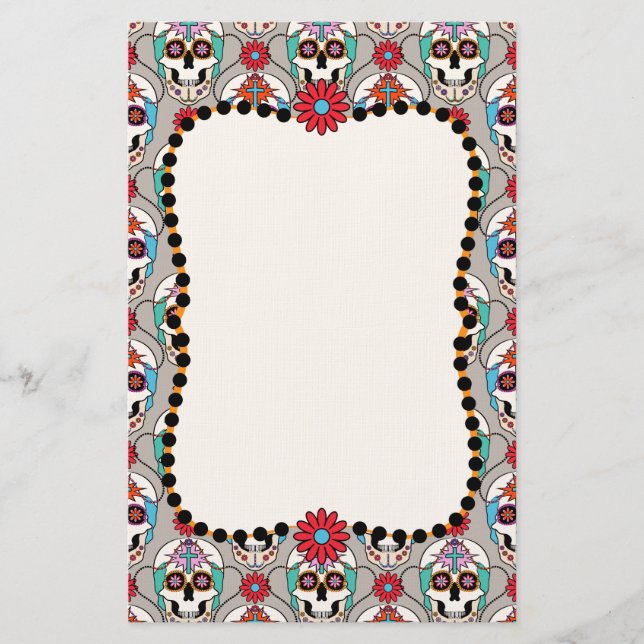 Sugar Skulls Graphic Stationery (Front)