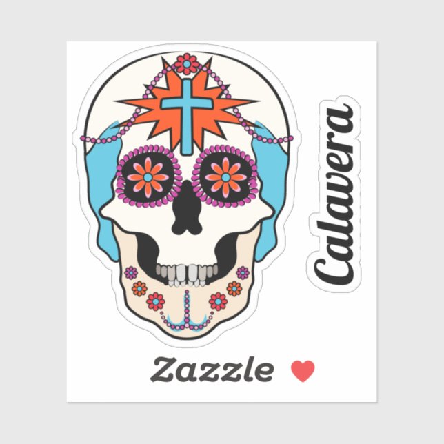 Sugar Skulls Graphic with Custom Text Sticker (Sheet)