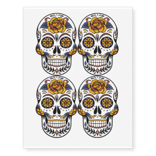 Sugar Skulls Halloween Design Temporary Tattoos
