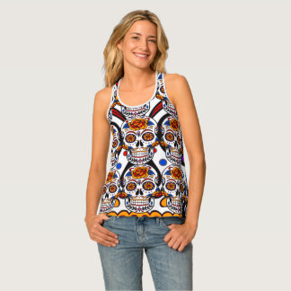 Sugar Skulls Holidays Pattern All Over Print Tank Top