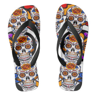 Sugar Skulls Holidays Pattern Flip Flops