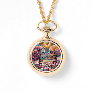 Sugar Skulls in Love Chalk Pastel Personalized Watch