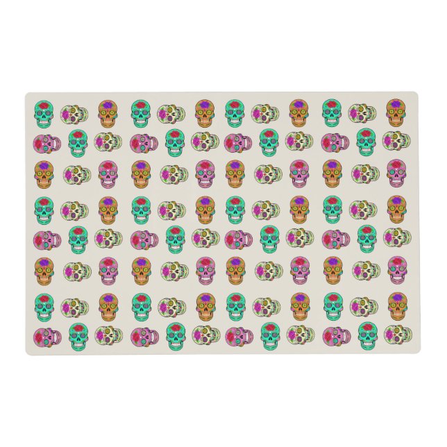 Sugar Skulls Laminated Placemat (Front)