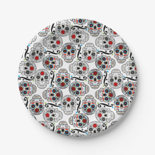 Sugar Skulls Mexican Birthday Wedding Party Plates