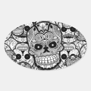 Sugar Skulls Oval Sticker