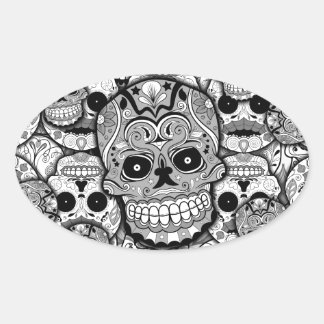 Sugar Skulls Oval Sticker