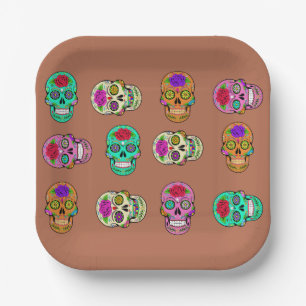 Sugar Skulls Paper Plates