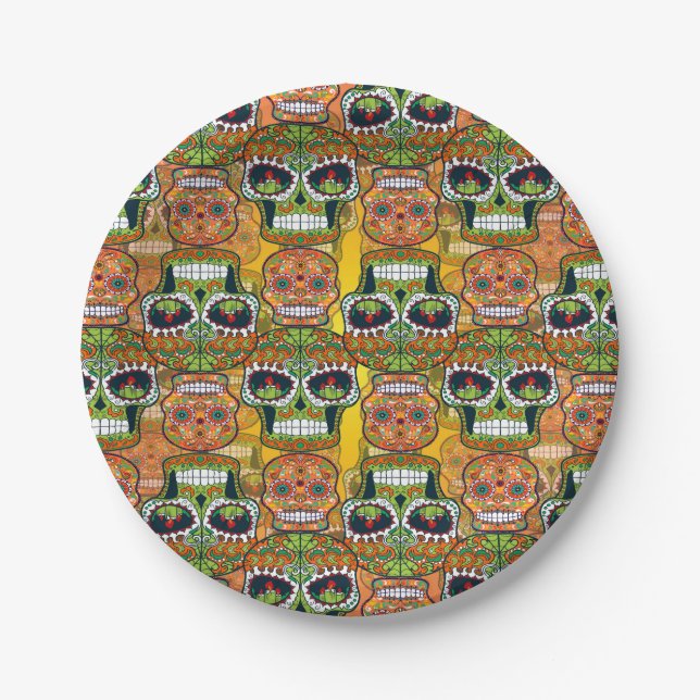 Sugar Skulls Paper Plates (Front)