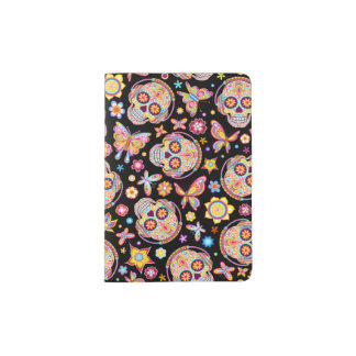 Sugar Skulls Passport Holder - Day of the Dead Art