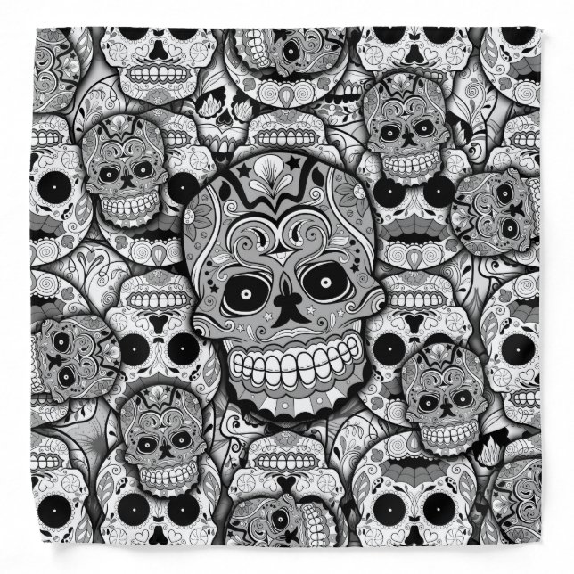 Sugar Skulls Pattern Bandana (Front)