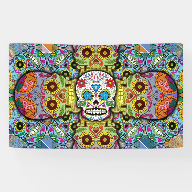 Sugar Skulls Pattern Banner (Horizontal)