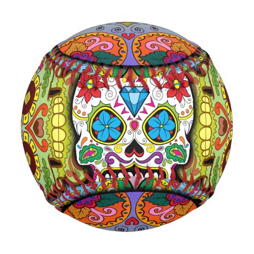 Sugar Skulls Pattern Baseball