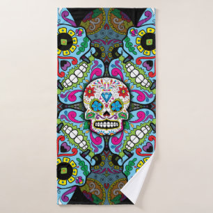 Sugar Skulls Pattern Bath Towel