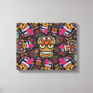 Sugar Skulls Pattern Canvas Print