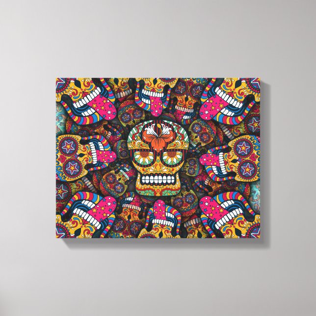 Sugar Skulls Pattern Canvas Print (Front)