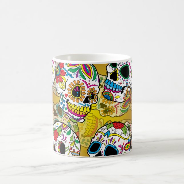 Sugar Skulls Pattern Coffee Mug (Center)
