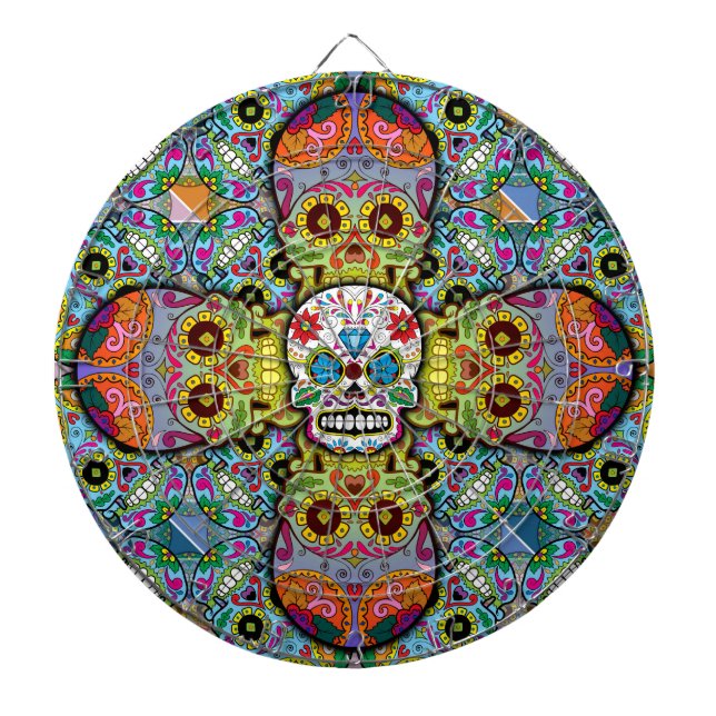 Sugar Skulls Pattern Dart Board (Front)