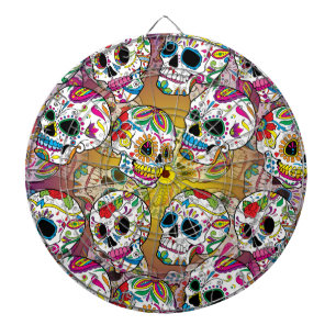 Sugar Skulls Pattern Dart Board