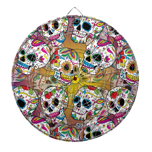 Sugar Skulls Pattern Dart Board (Front)
