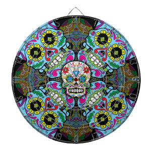 Sugar Skulls Pattern Dart Board