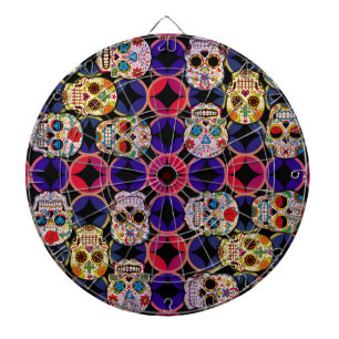 Sugar Skulls Pattern Dart Board