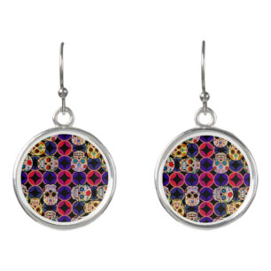 Sugar Skulls Pattern Earrings