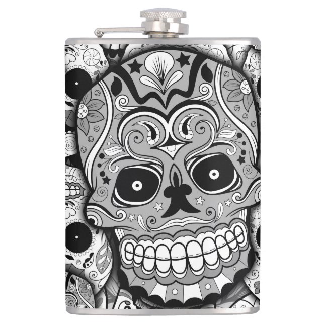 Sugar Skulls Pattern Flask (Front)