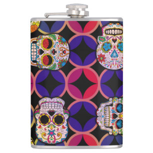 Sugar Skulls Pattern Flask