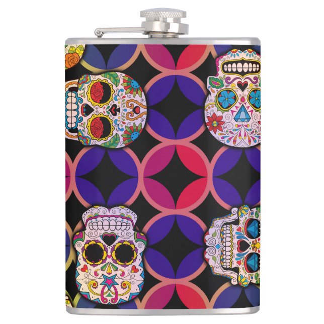 Sugar Skulls Pattern Flask (Front)