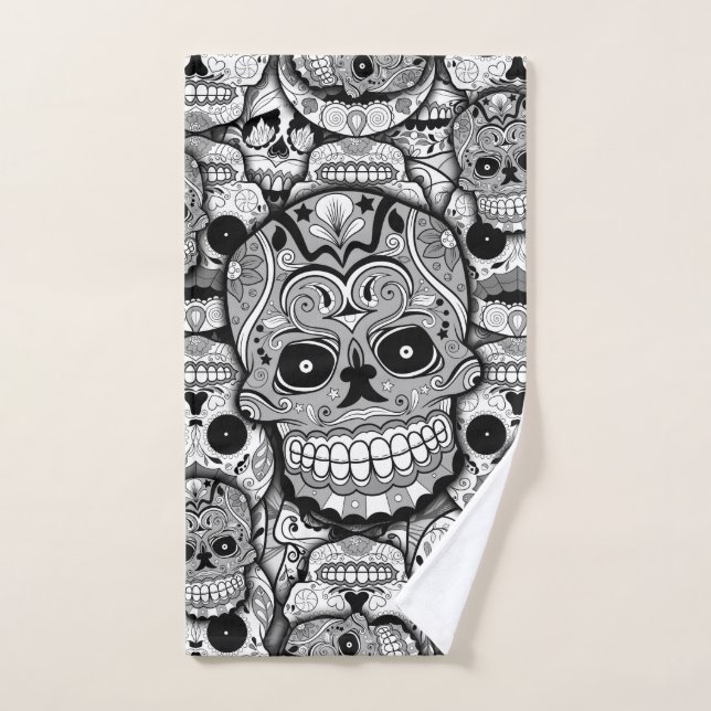 Sugar Skulls Pattern Hand Towel (Hand Towel)