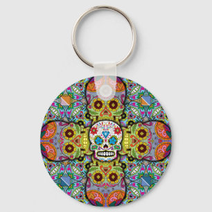 Sugar Skulls Pattern Keychain