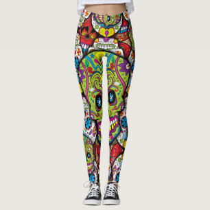 Sugar Skulls Pattern Leggings