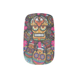Sugar Skulls Pattern Minx Nail Art