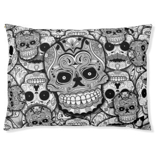 Sugar Skulls Pattern Pet Bed